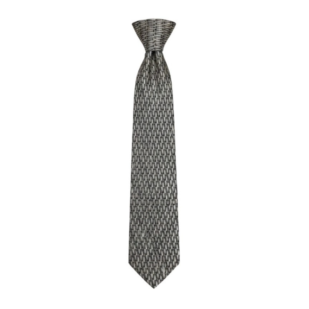 Bruno Rossi‎ Men's 100% Silk Necktie Geometric Pattern Gray Brown Classic Tie